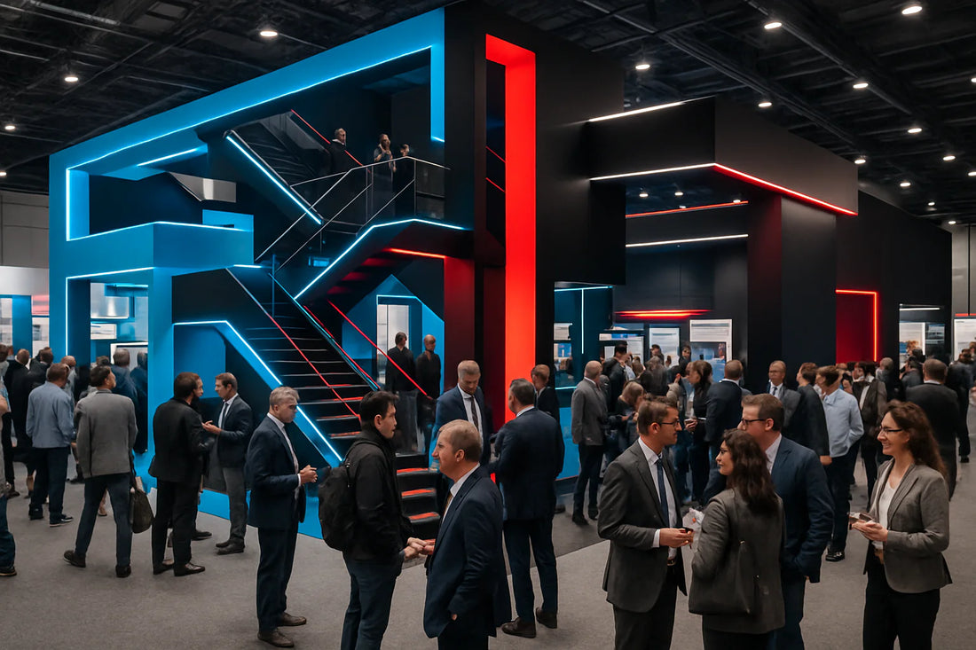 spacious double deck trade booths
