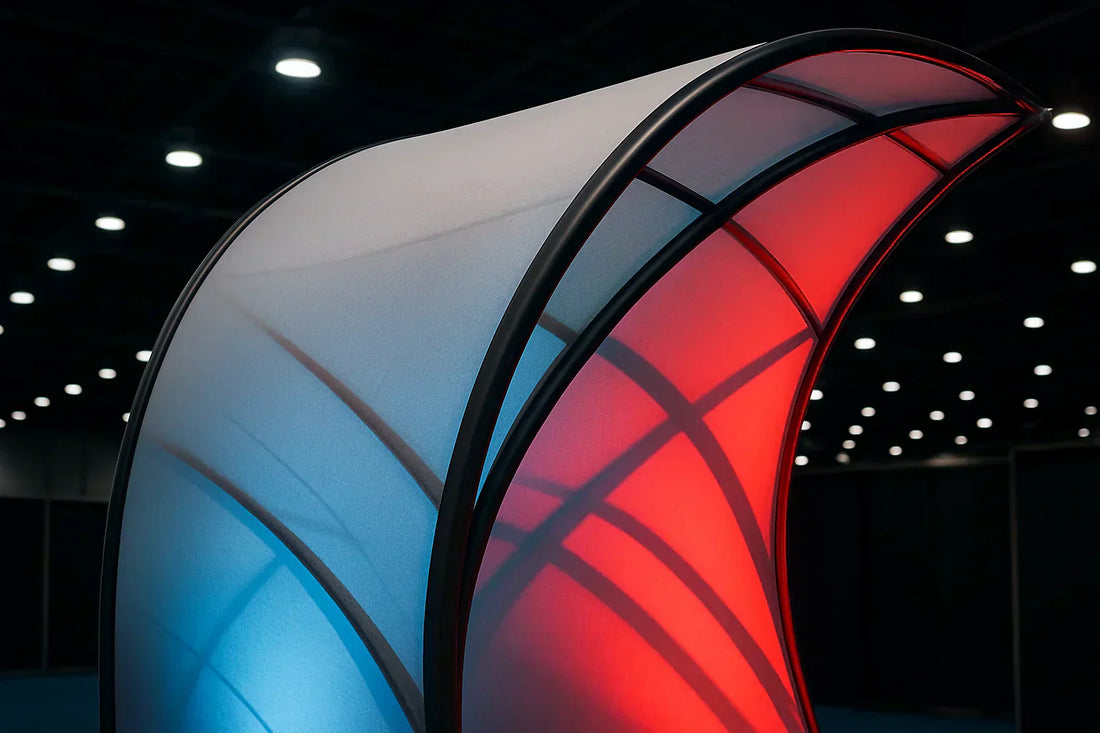 curved tension fabric displays
