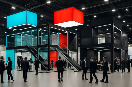large two level trade show booths