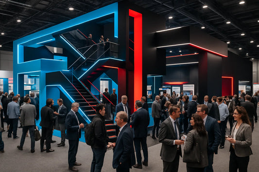 spacious double deck trade booths