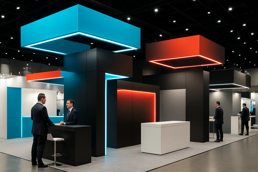 island turnkey booths with lighting