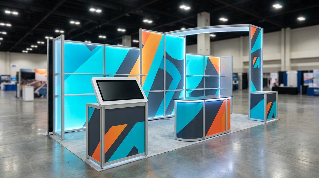 Carpet tiles vs broadloom for portable booths.