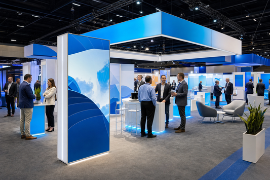 Compare rental booths to purchased displays.