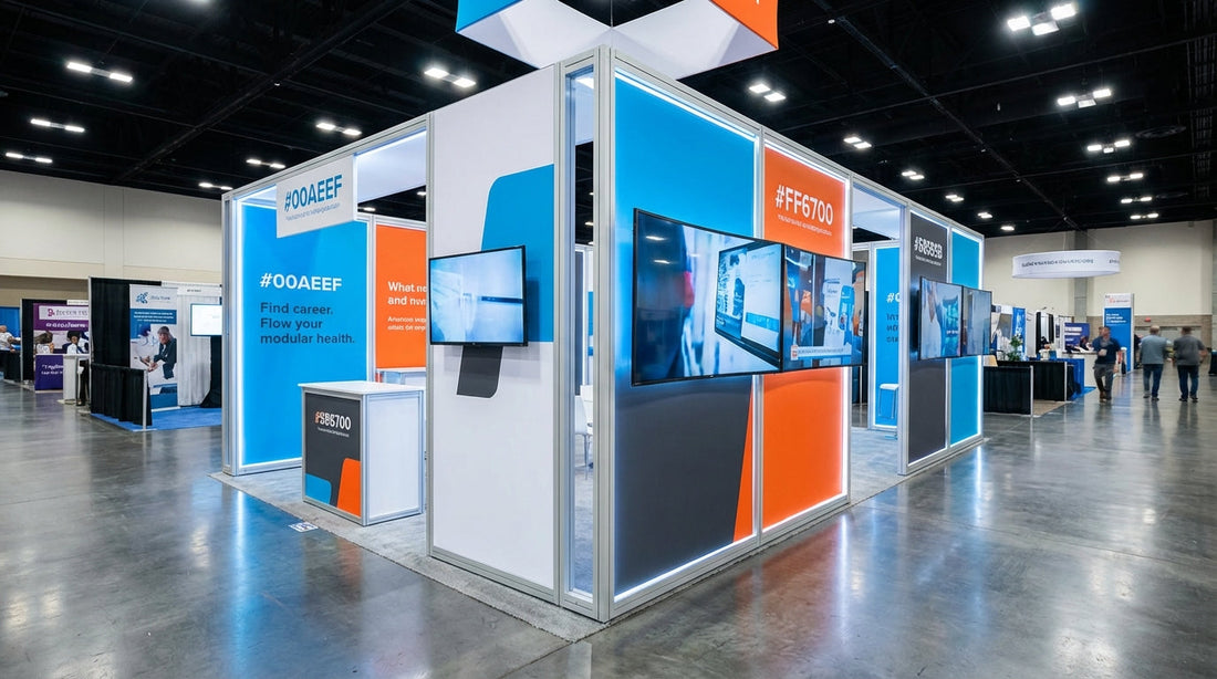 Curved Tension Fabric Portable Counter - Double guide