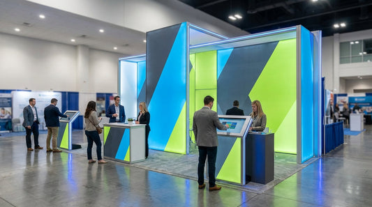 Curved Tension Fabric Portable Counter - Double options
