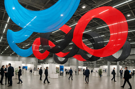 circular hanging fabric displays
