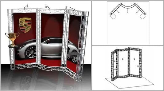 Aptos 10x10ft Truss Trade Show Display design rendering, Iconic Displays