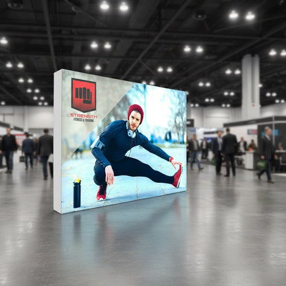 Trade show booth display sized to its booth space