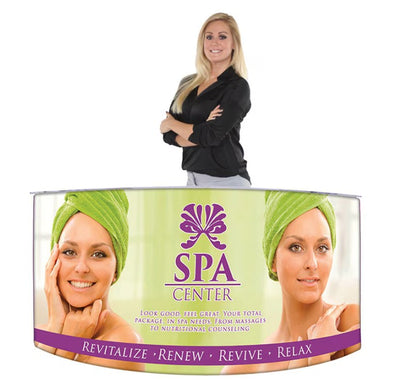 Curved Tension Fabric Portable Counter - Double