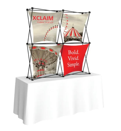 5ft Xclaim 2x2 Panel Pop Up Table Top Fabric Display
