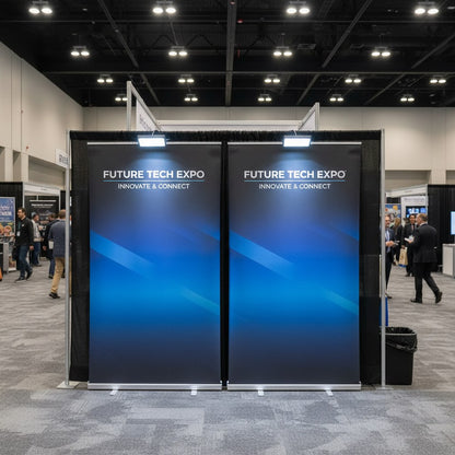 Trade show display with mounted display lights