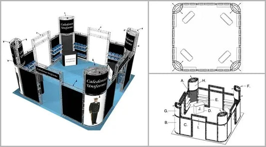 Eureka 20x20ft Island Turnkey Trade Show Booth Rental design